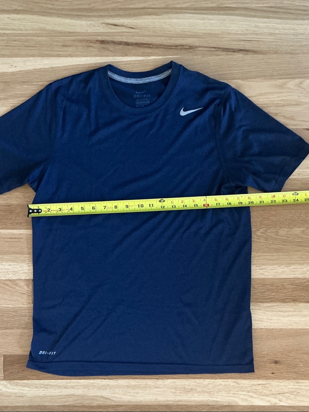 Nike Navy Short-Sleeve Dri-FIT Athletic Tee with White Swoosh - Picture 2 of 4